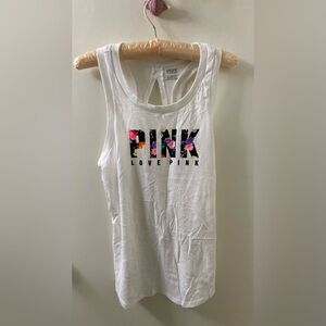White PINK Tank Top